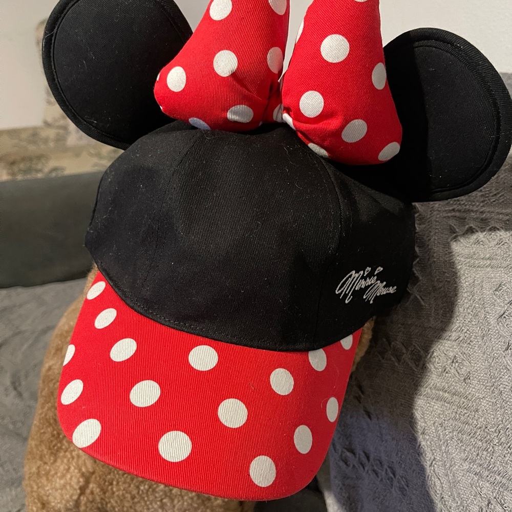 Minnie Mouse Polka Dot Hat - Black and Red